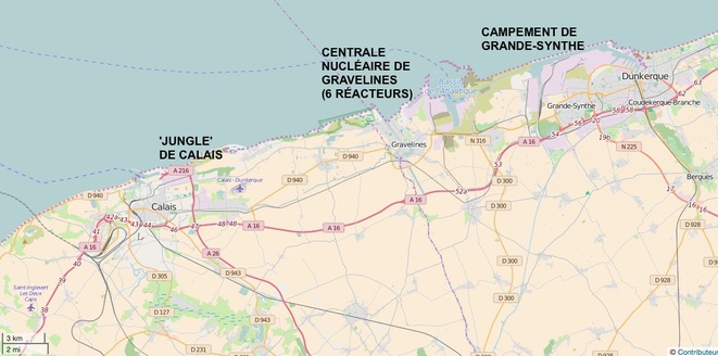 La 'jungle' de Calais, la centrale nucléaire de Graveline, le camp de la honte de Grande-Synthe 